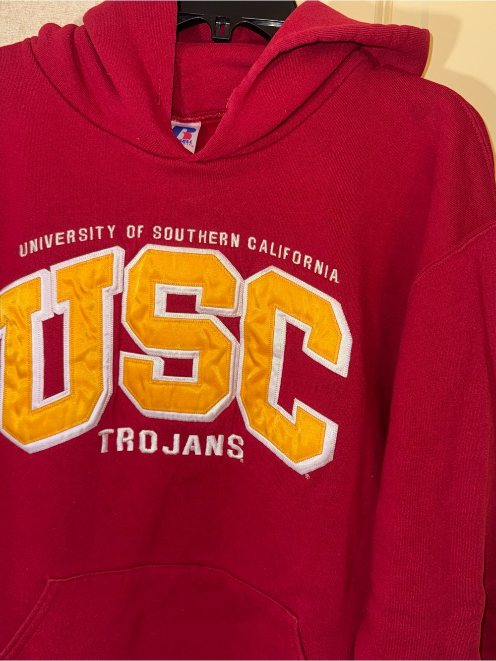 USC Trojans hoodie Vintage Y2K  Russell Athletics Sz M Burgundy & Gold